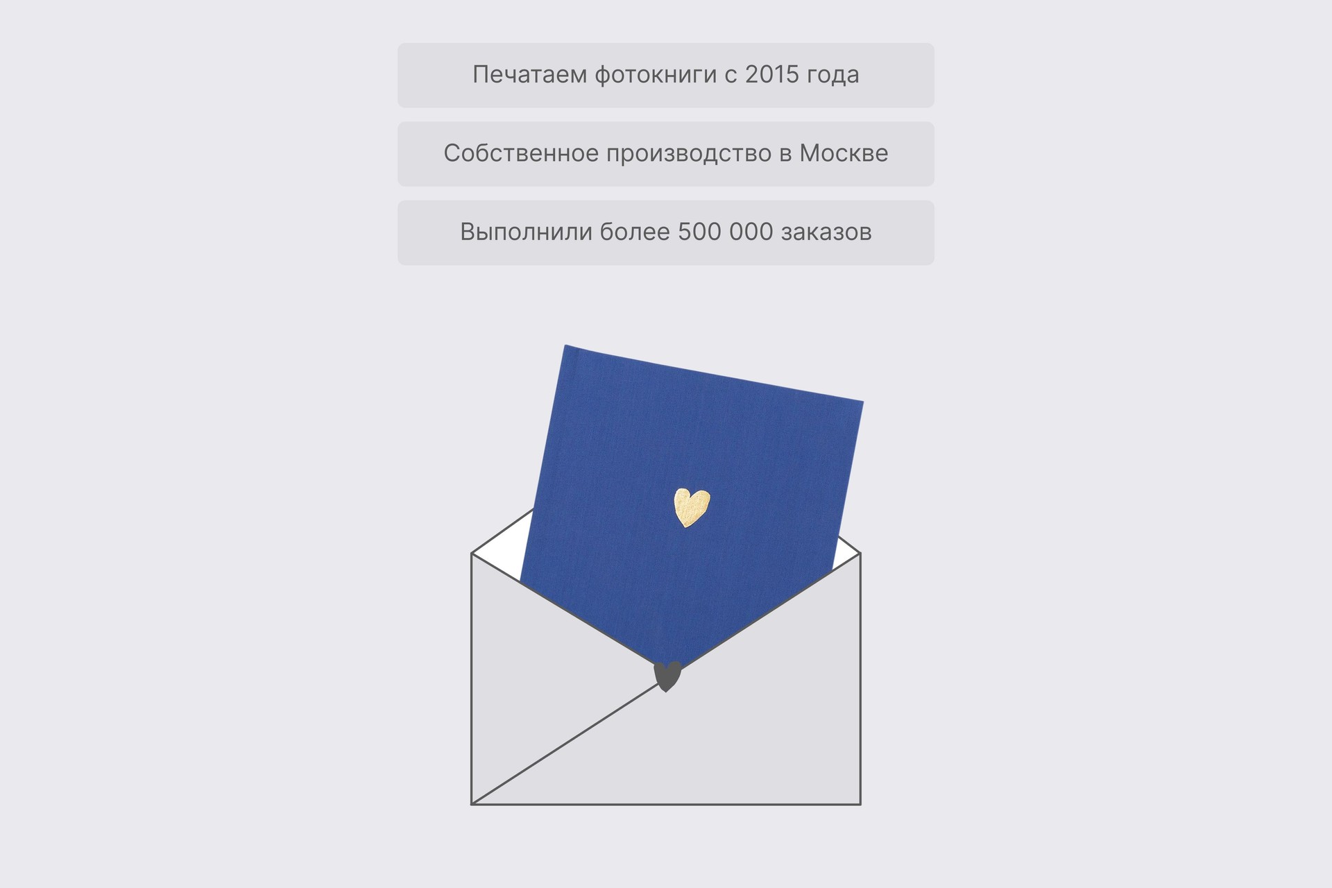 Квадратная фотокнига в синем тканевом переплете