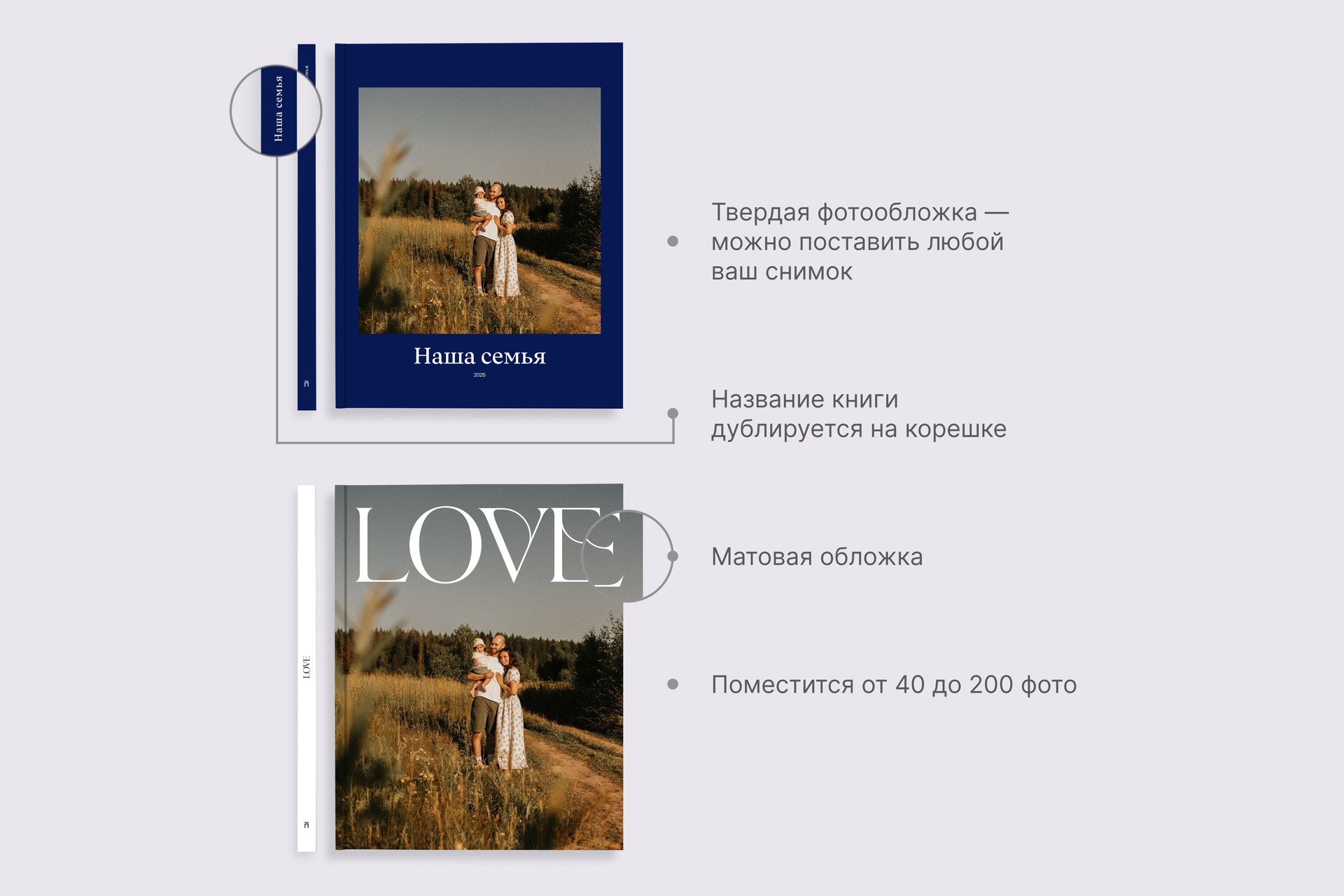 Вертикальная фотокнига в твердой фотообложке
