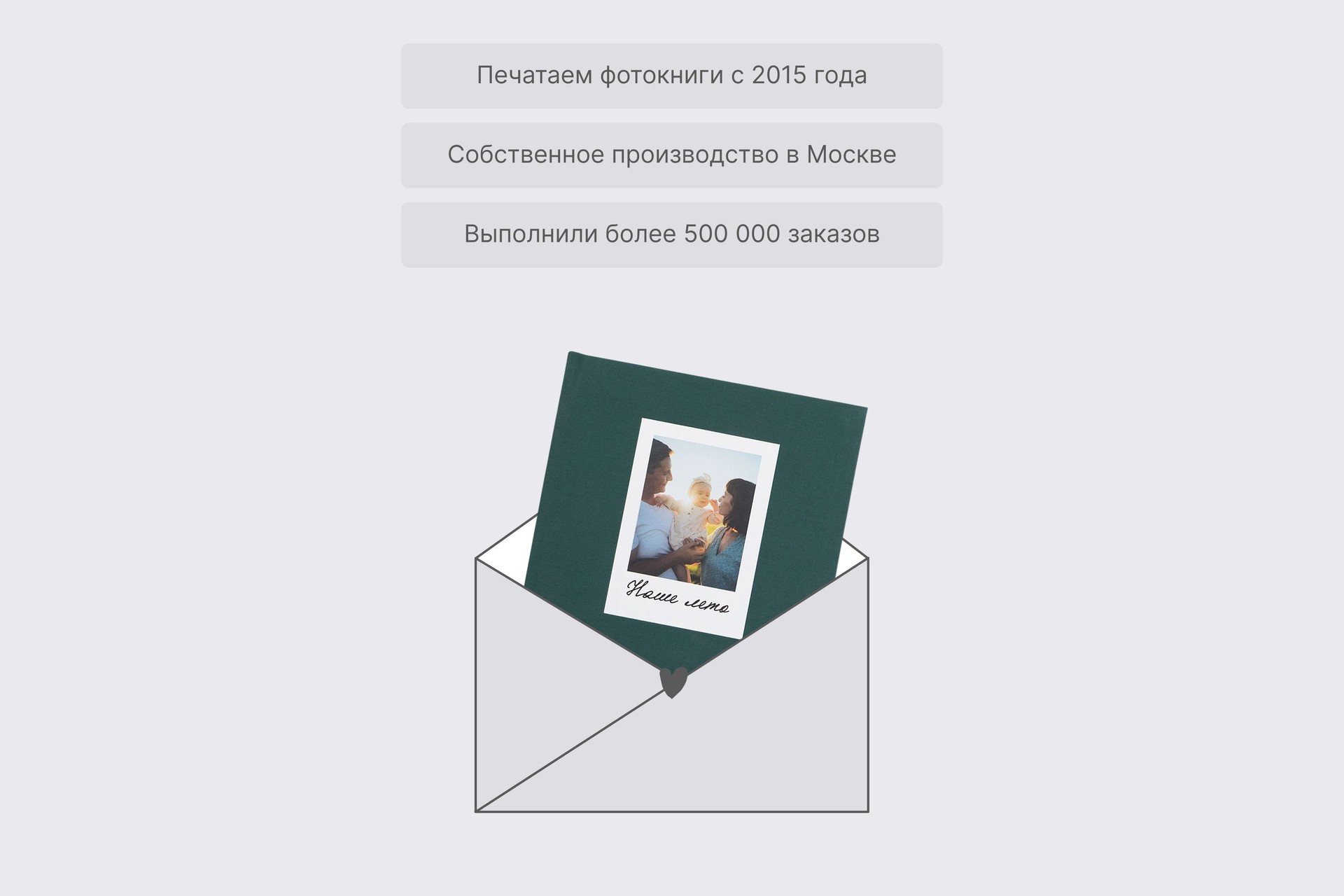 Квадратная фотокнига в изумрудном тканевом переплете