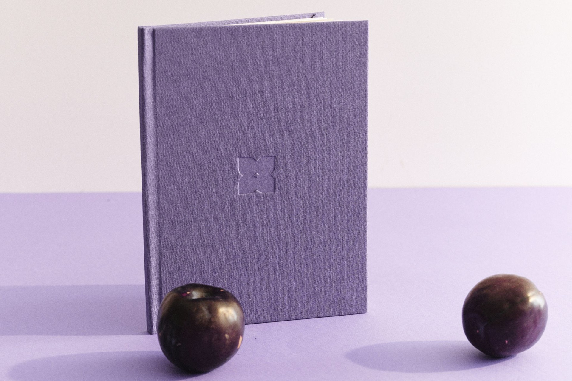 Минибук слива в тканевом переплете