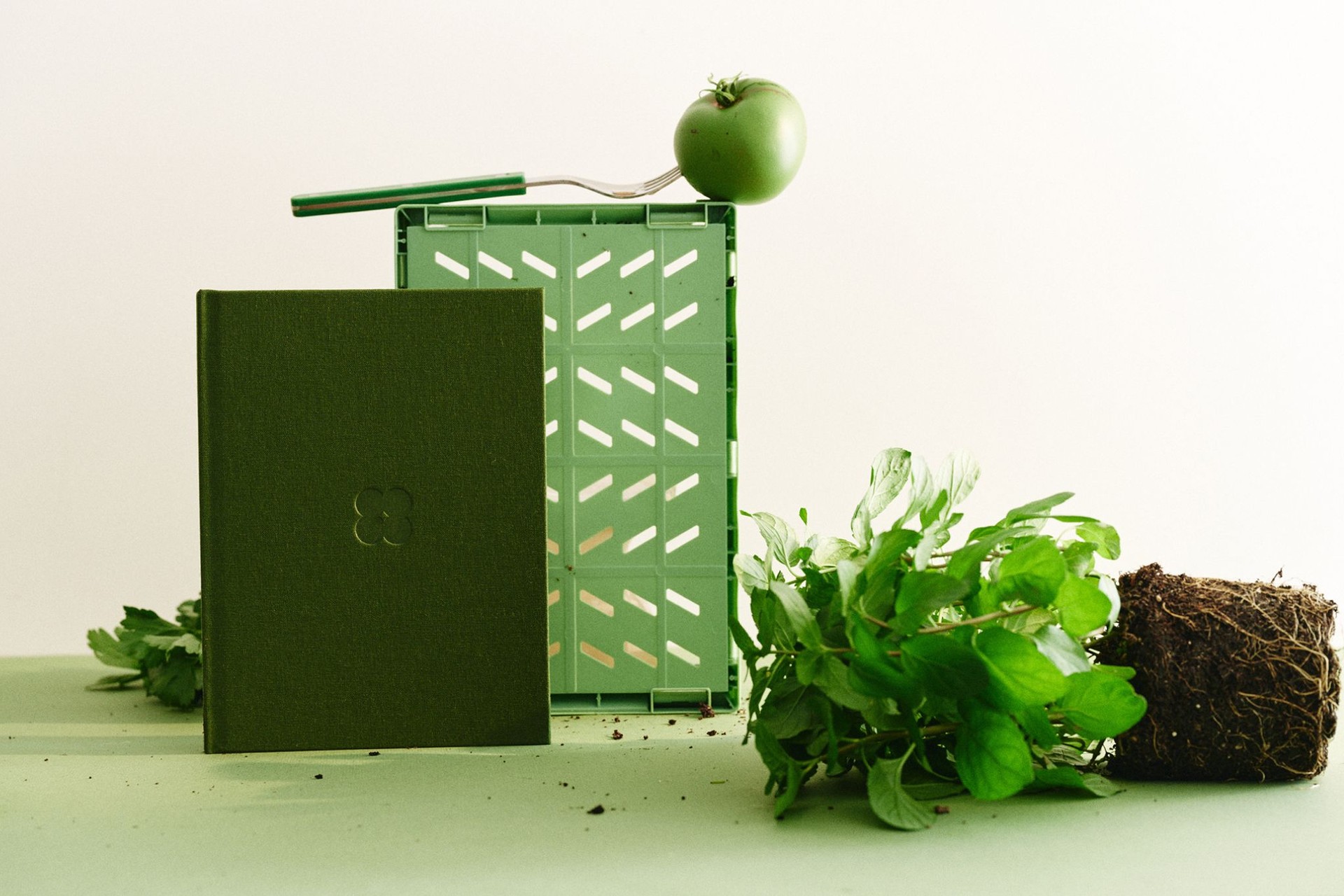 Минибук зелень в тканевом переплете