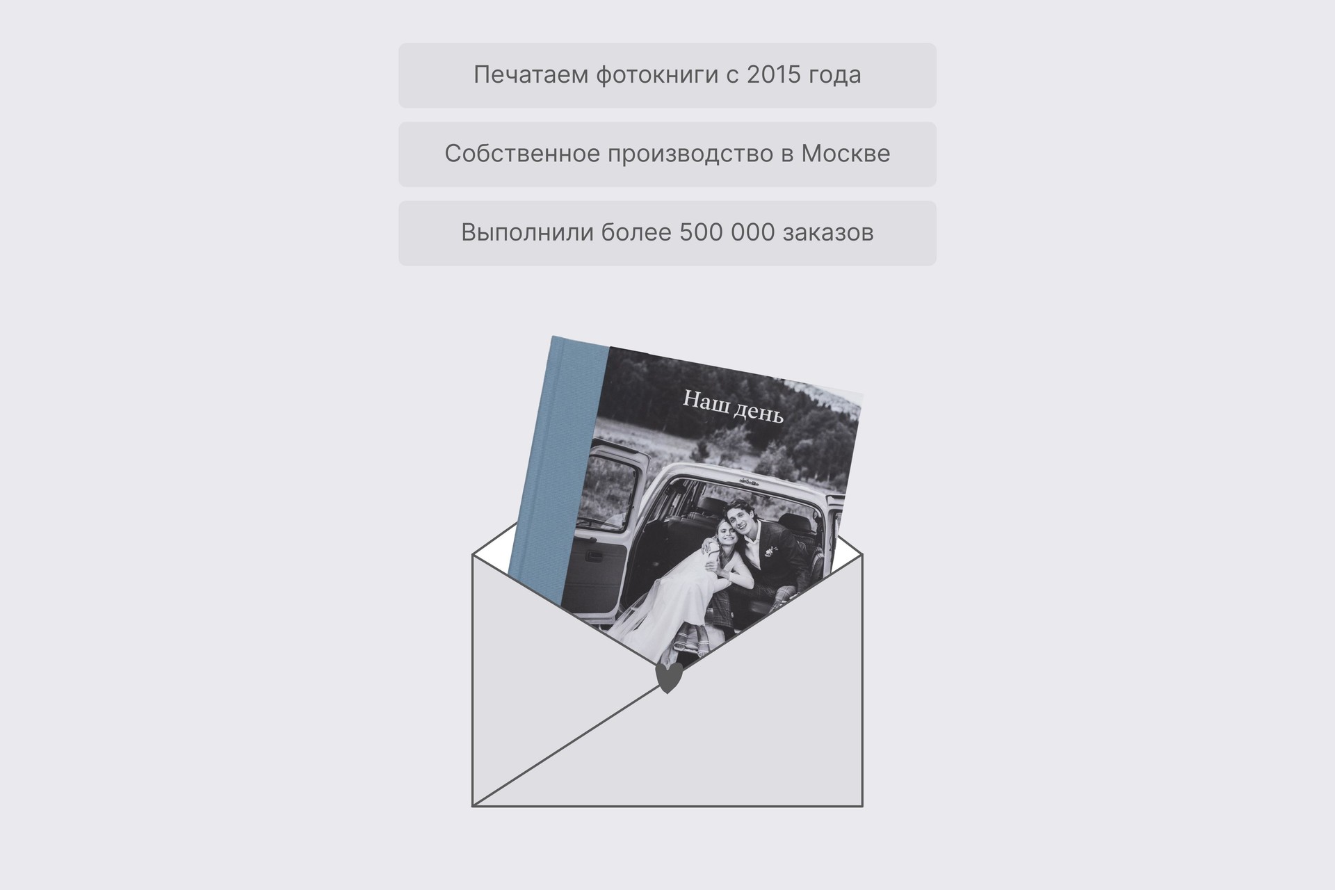 Коллекционная фотокнига в голубом тканевом переплете