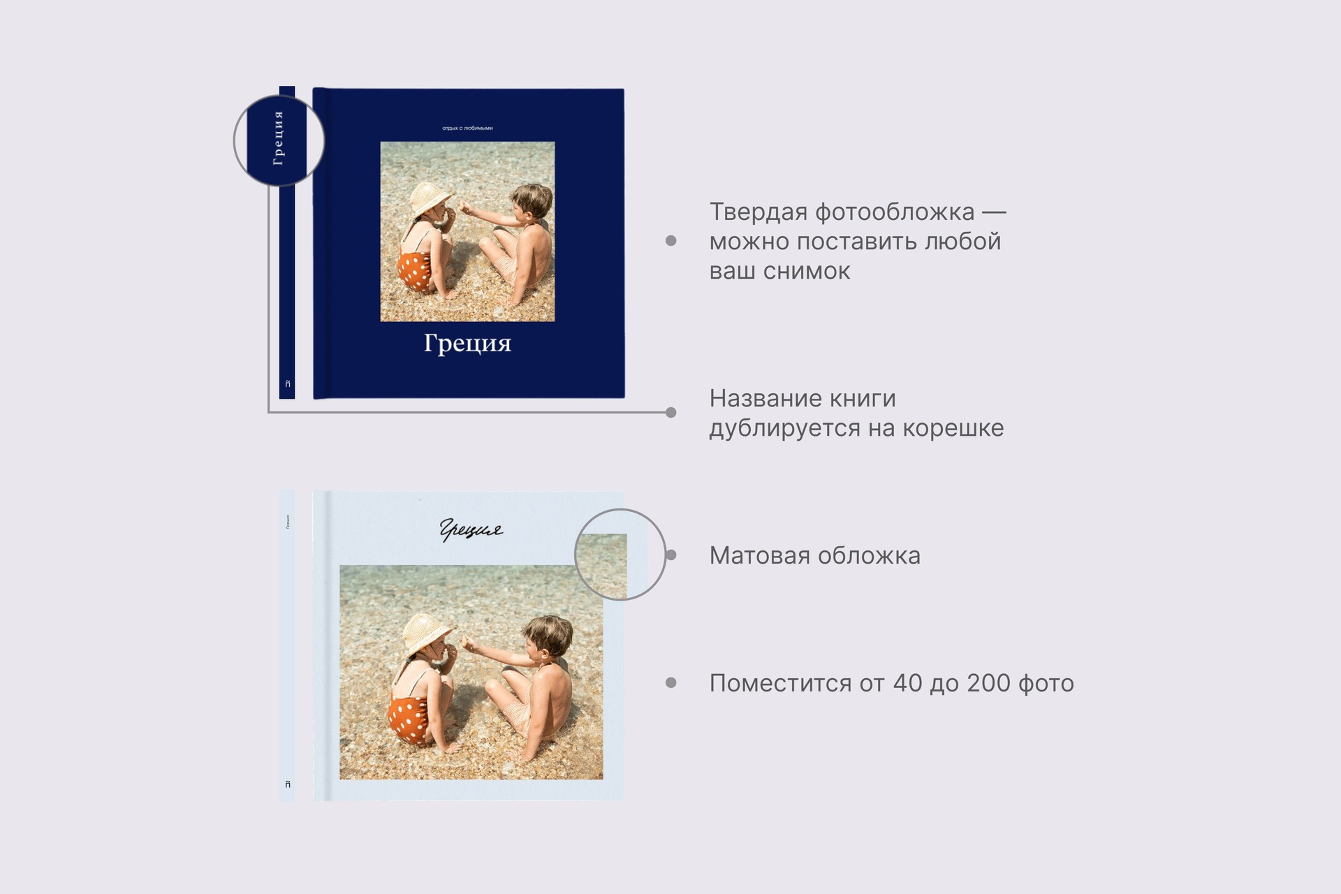 Квадратная фотокнига в твердой фотообложке