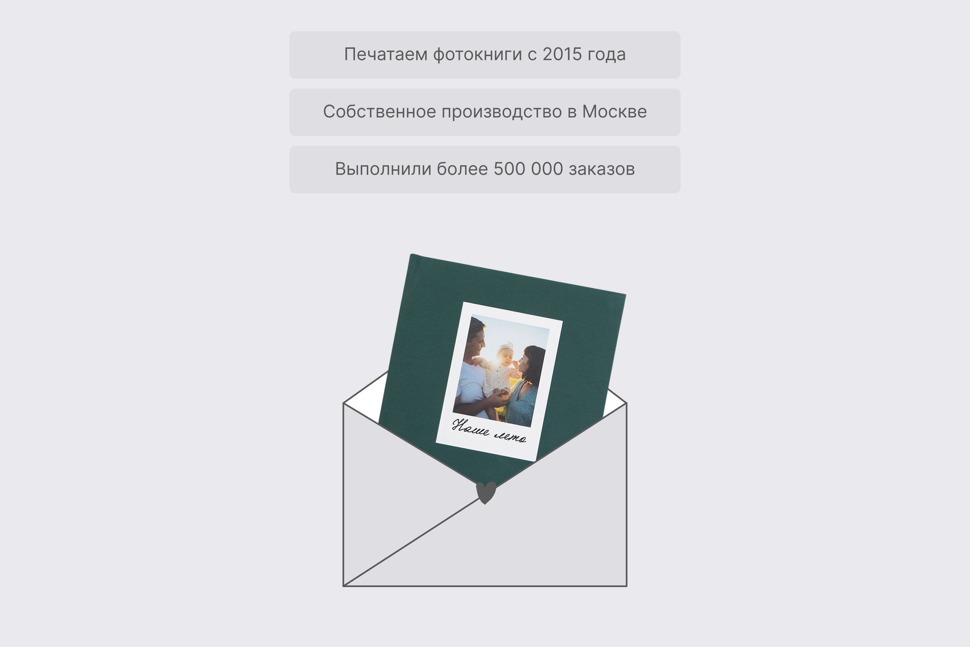 Квадратная фотокнига в изумрудном тканевом переплете